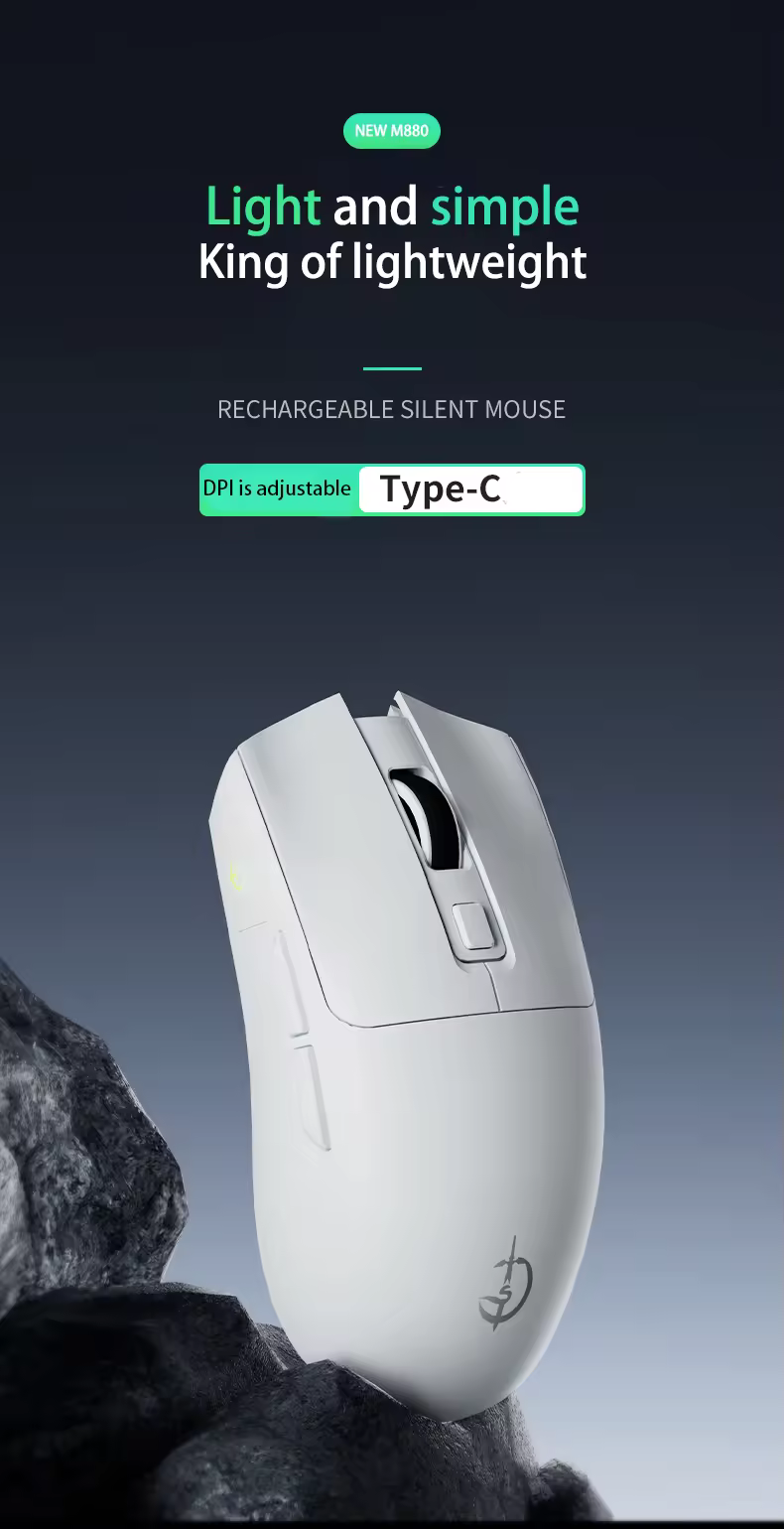 Holy Sword M880 tri-mode wireless gaming mouse 18,000 DPI Optical sensor